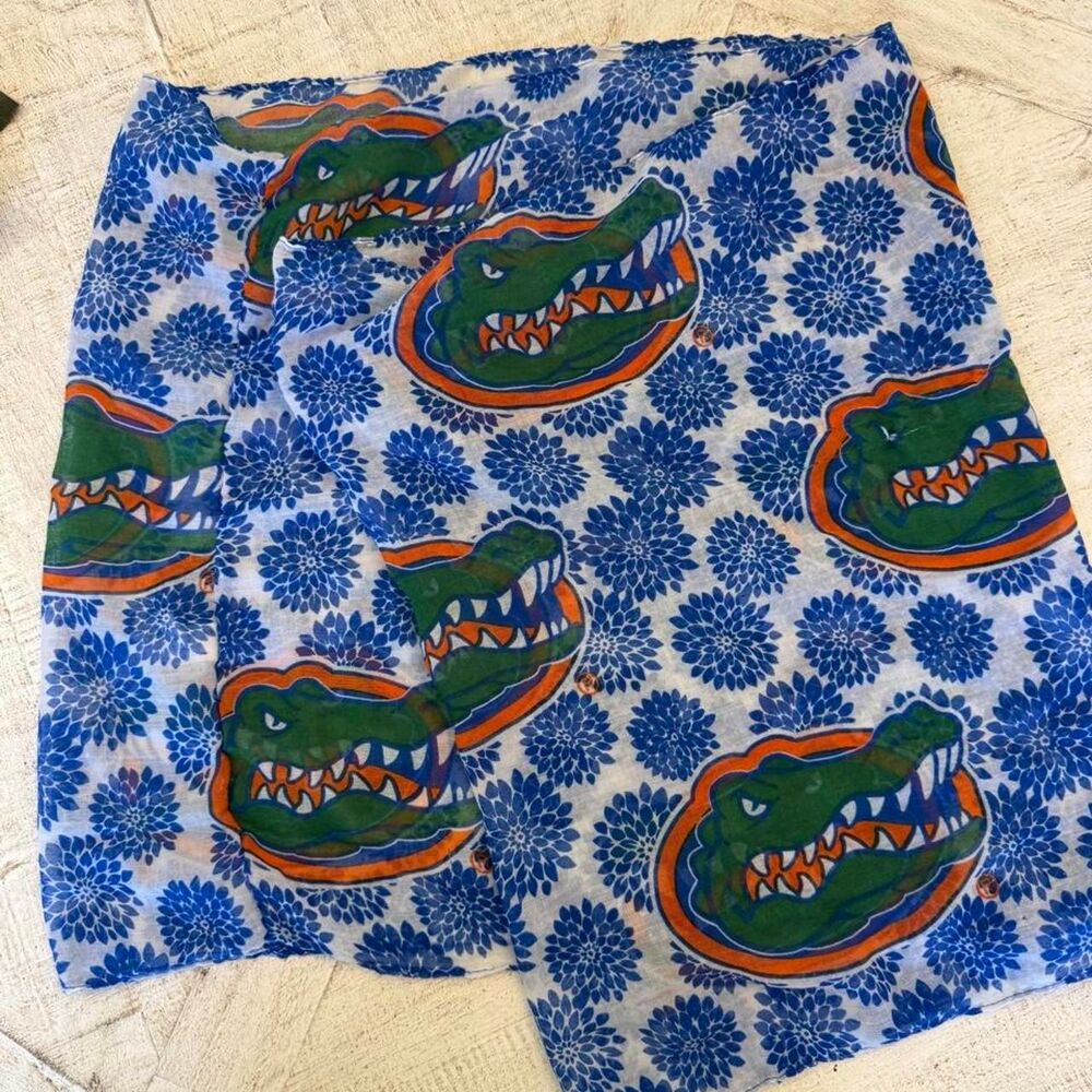 Florida Gators Infinity Scarf Blue Orange Floral All Over Print NCAA Fan Accesso